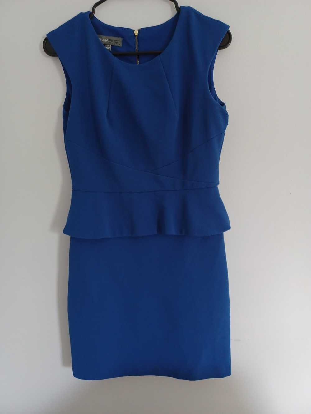 Donna Ricco Royal Blue Sleeveless Peplum Sheath Dress